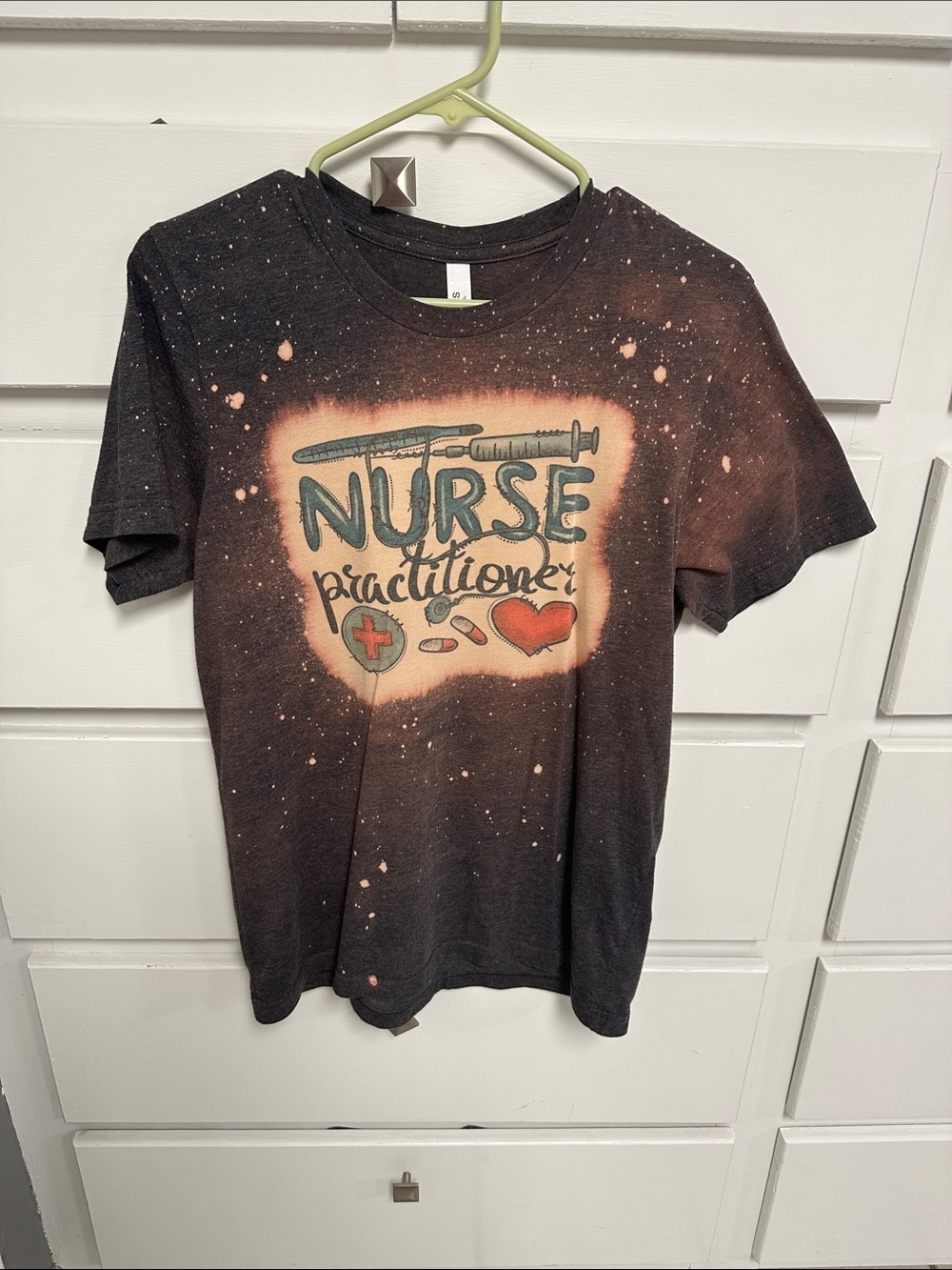Bella Canvas Black Bleached Nurse Practitioner Graphic Tee